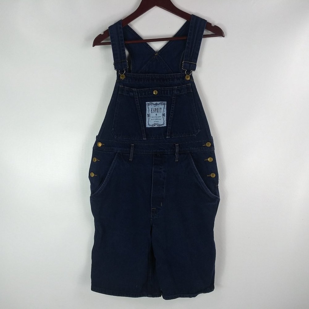 Vintage Esprit Grunge Shortalls Dark Wash Pockets